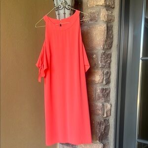 London Times Elegant Coral Cold Shoulder Dress Sz: 12